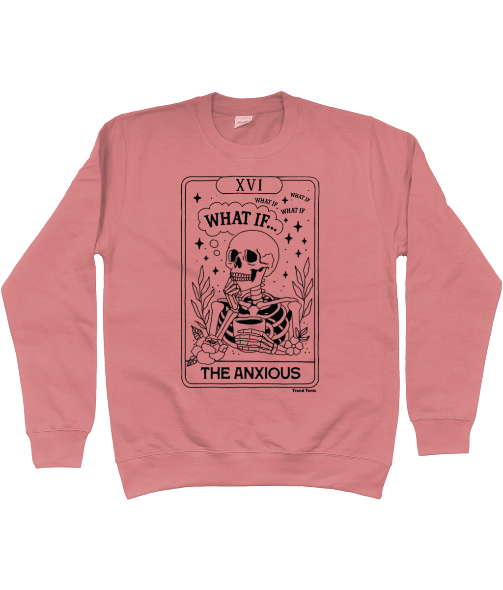 The anxious tarot card skeleton sweatshirt - Trend Tonic