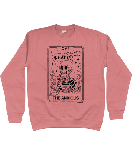 The anxious tarot card skeleton sweatshirt - Trend Tonic