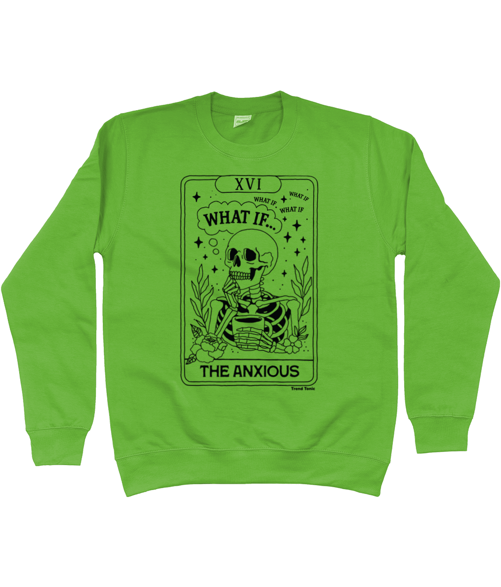 The anxious tarot card skeleton sweatshirt - Trend Tonic