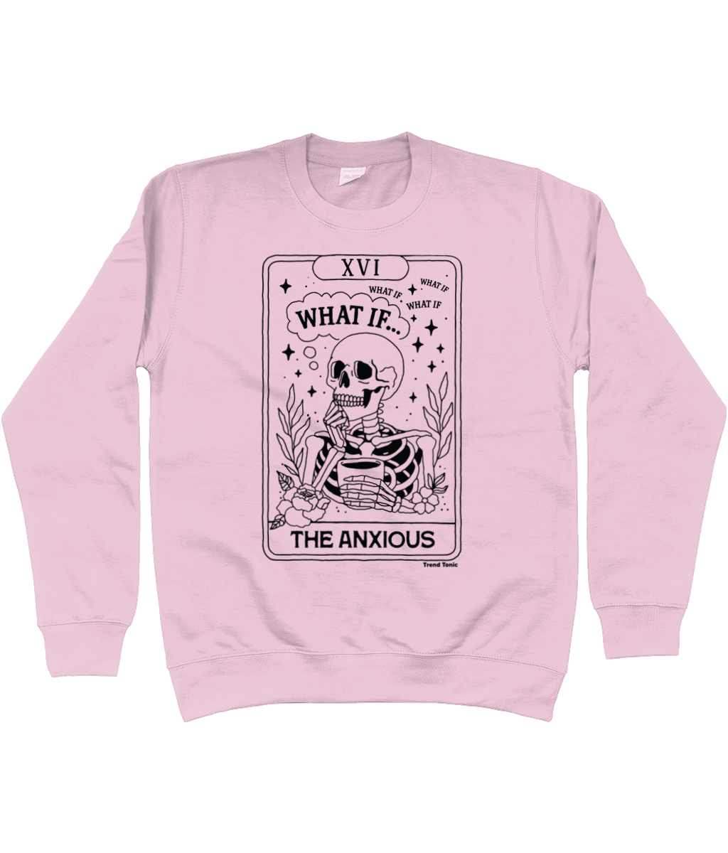 The anxious tarot card skeleton sweatshirt - Trend Tonic
