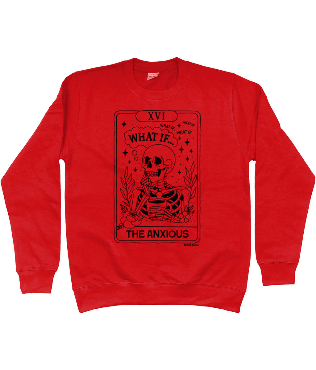 The anxious tarot card skeleton sweatshirt - Trend Tonic
