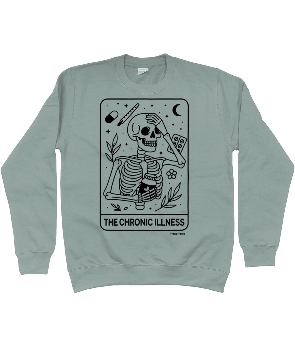 The Chronic Illness skeleton tarot card sweatshirt - Trend Tonic