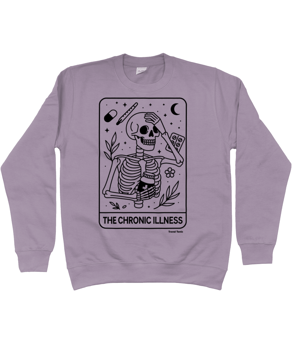The Chronic Illness skeleton tarot card sweatshirt - Trend Tonic