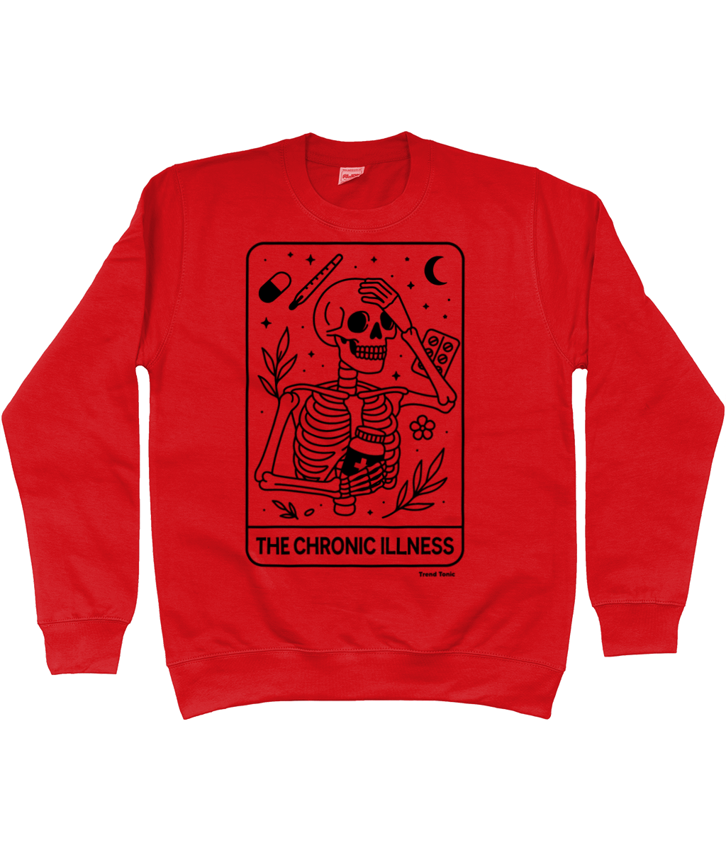 The Chronic Illness skeleton tarot card sweatshirt - Trend Tonic