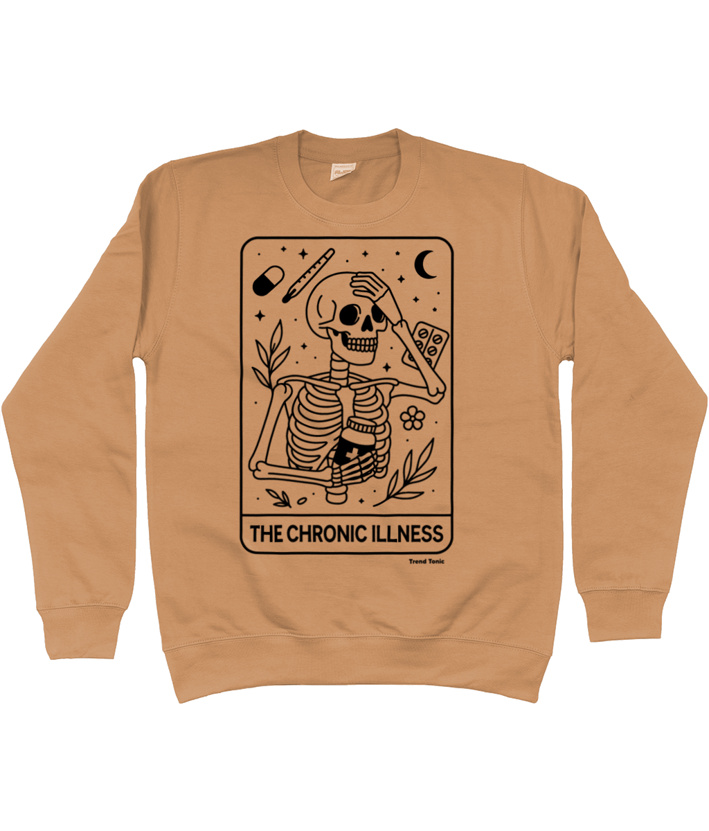 The Chronic Illness skeleton tarot card sweatshirt - Trend Tonic