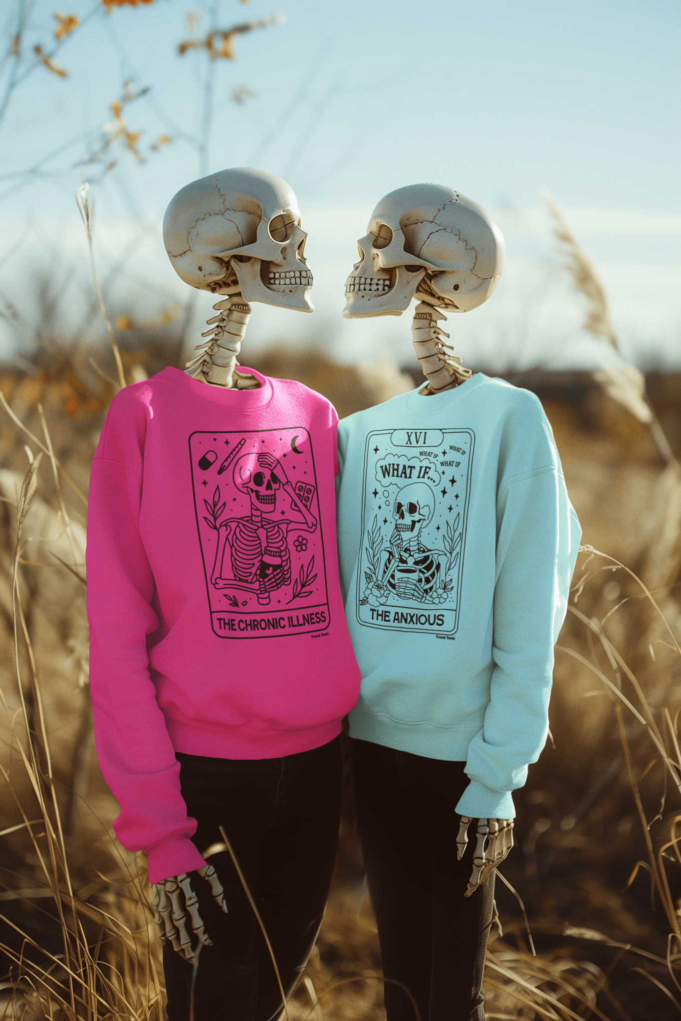 The Chronic Illness skeleton tarot card sweatshirt - Trend Tonic