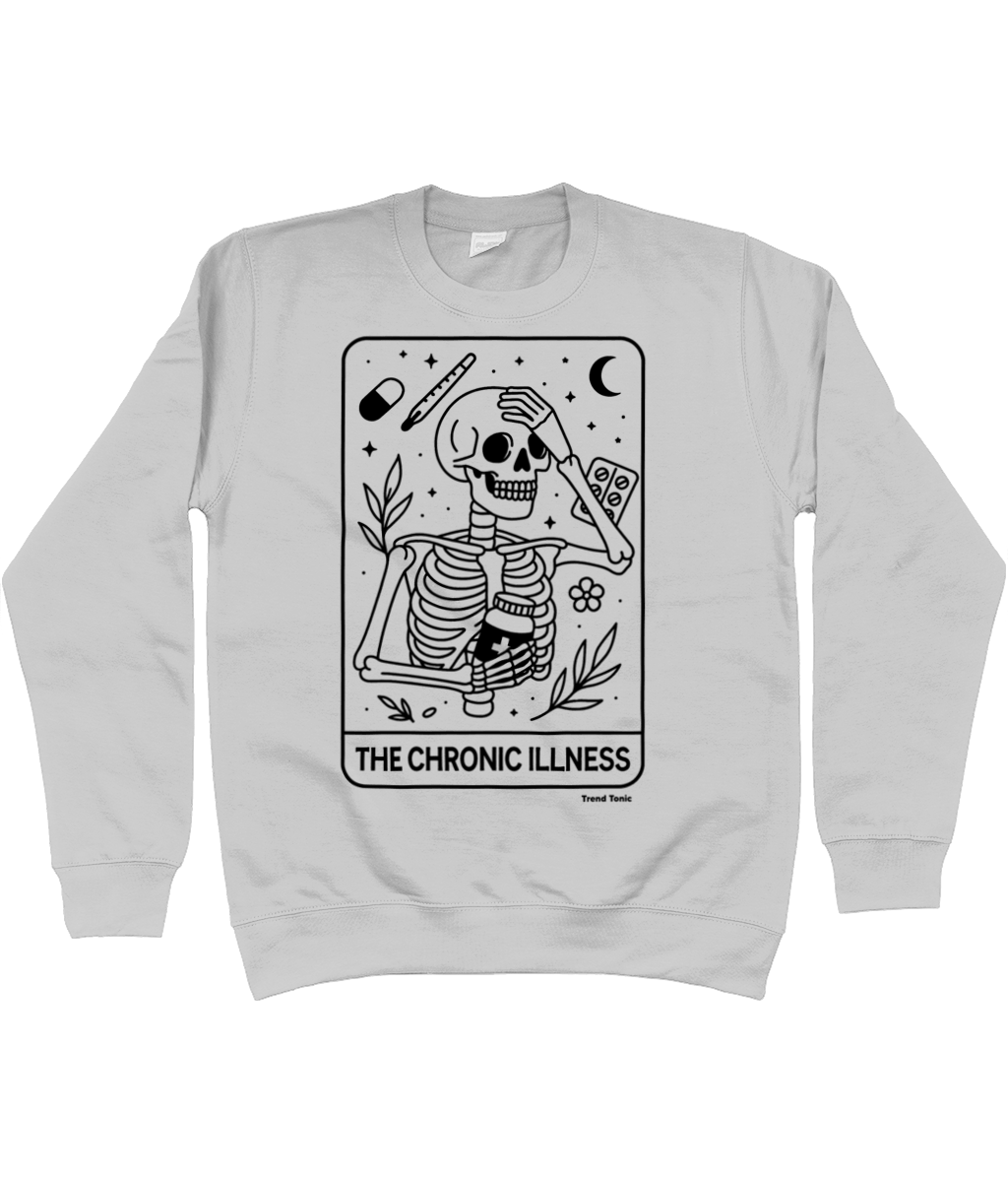 The Chronic Illness skeleton tarot card sweatshirt - Trend Tonic