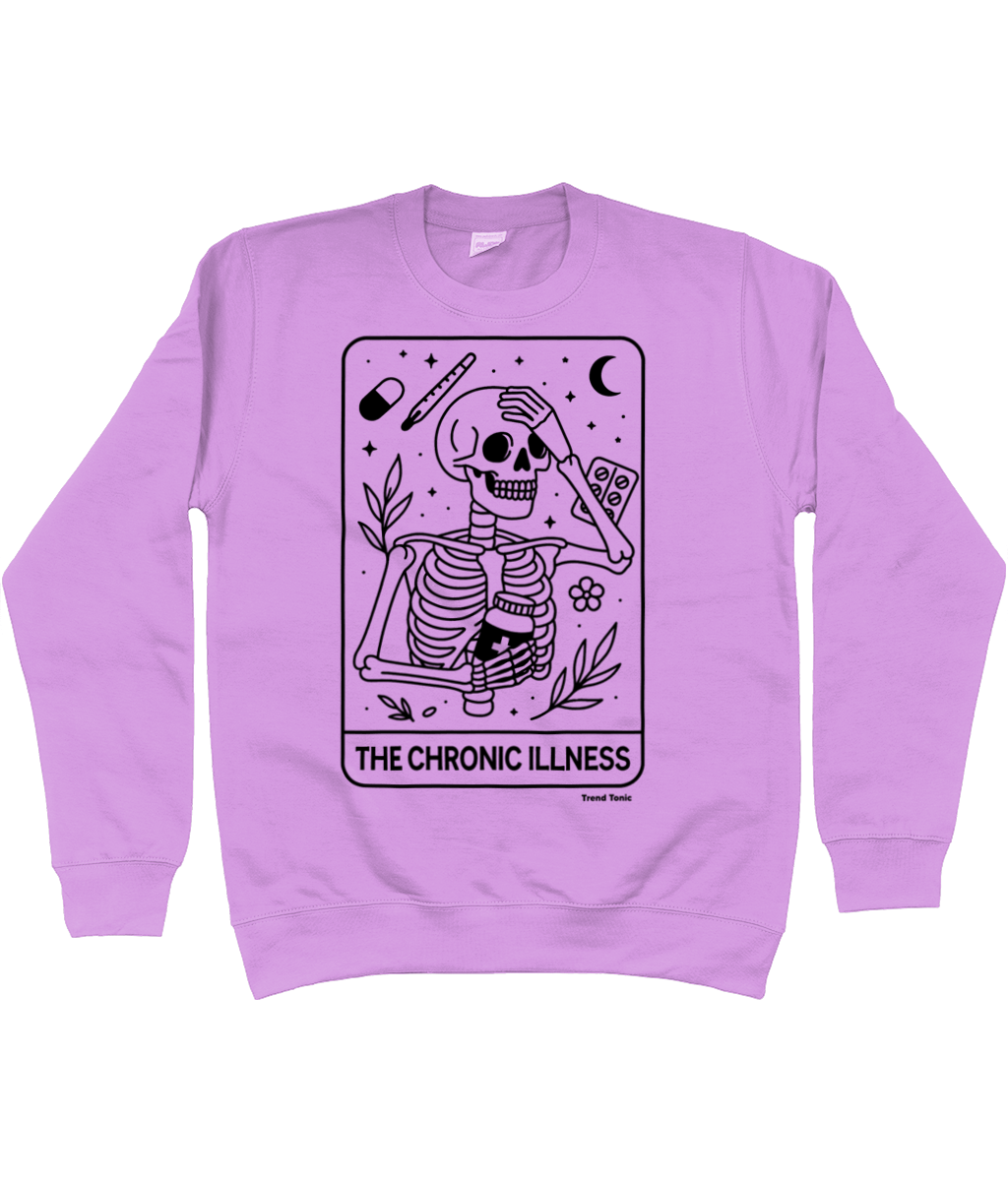 The Chronic Illness skeleton tarot card sweatshirt - Trend Tonic