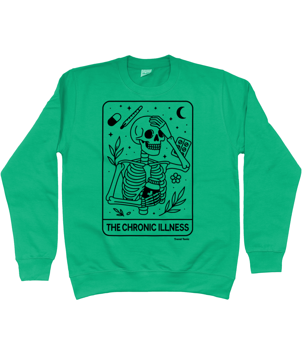 The Chronic Illness skeleton tarot card sweatshirt - Trend Tonic