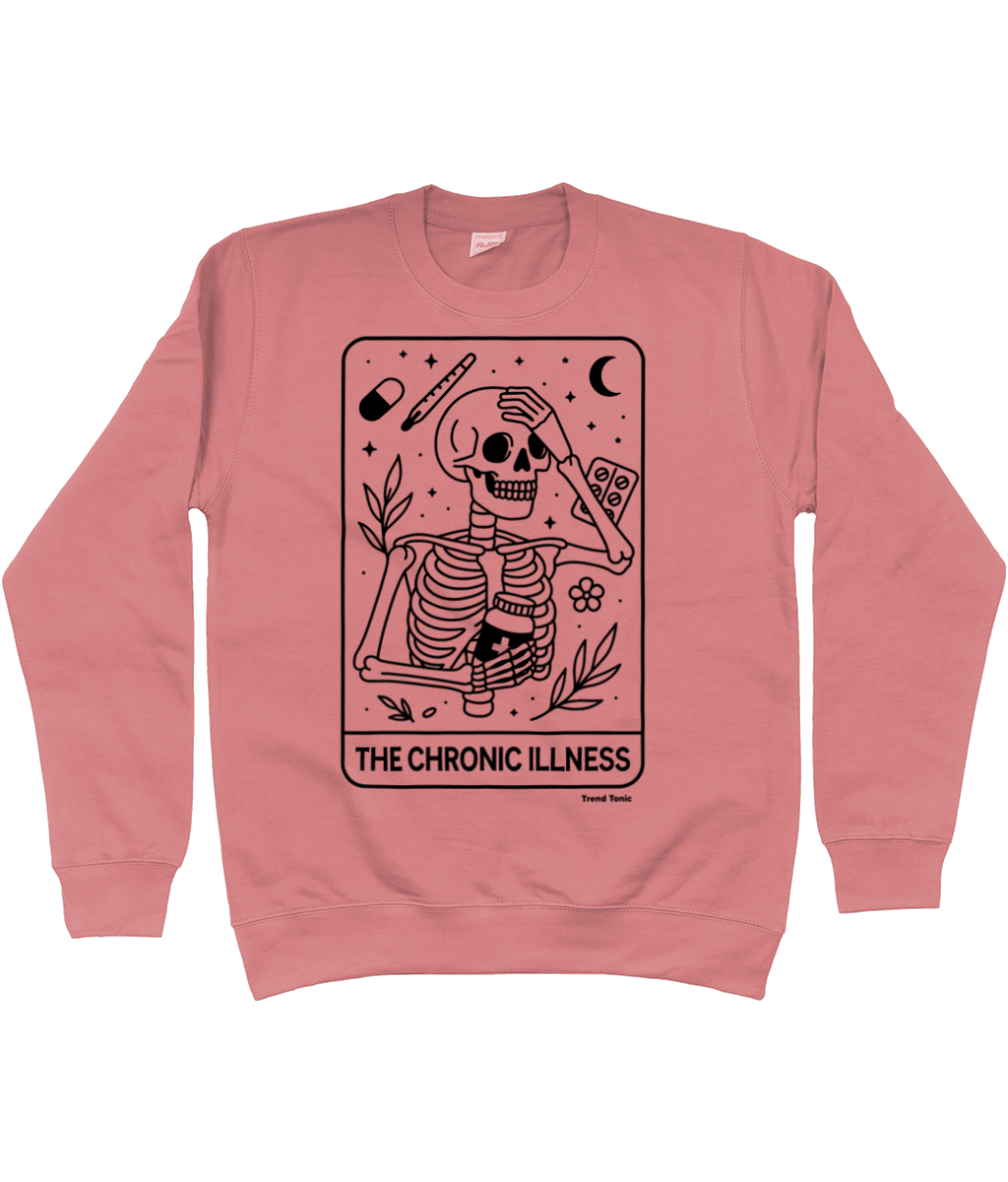The Chronic Illness skeleton tarot card sweatshirt - Trend Tonic