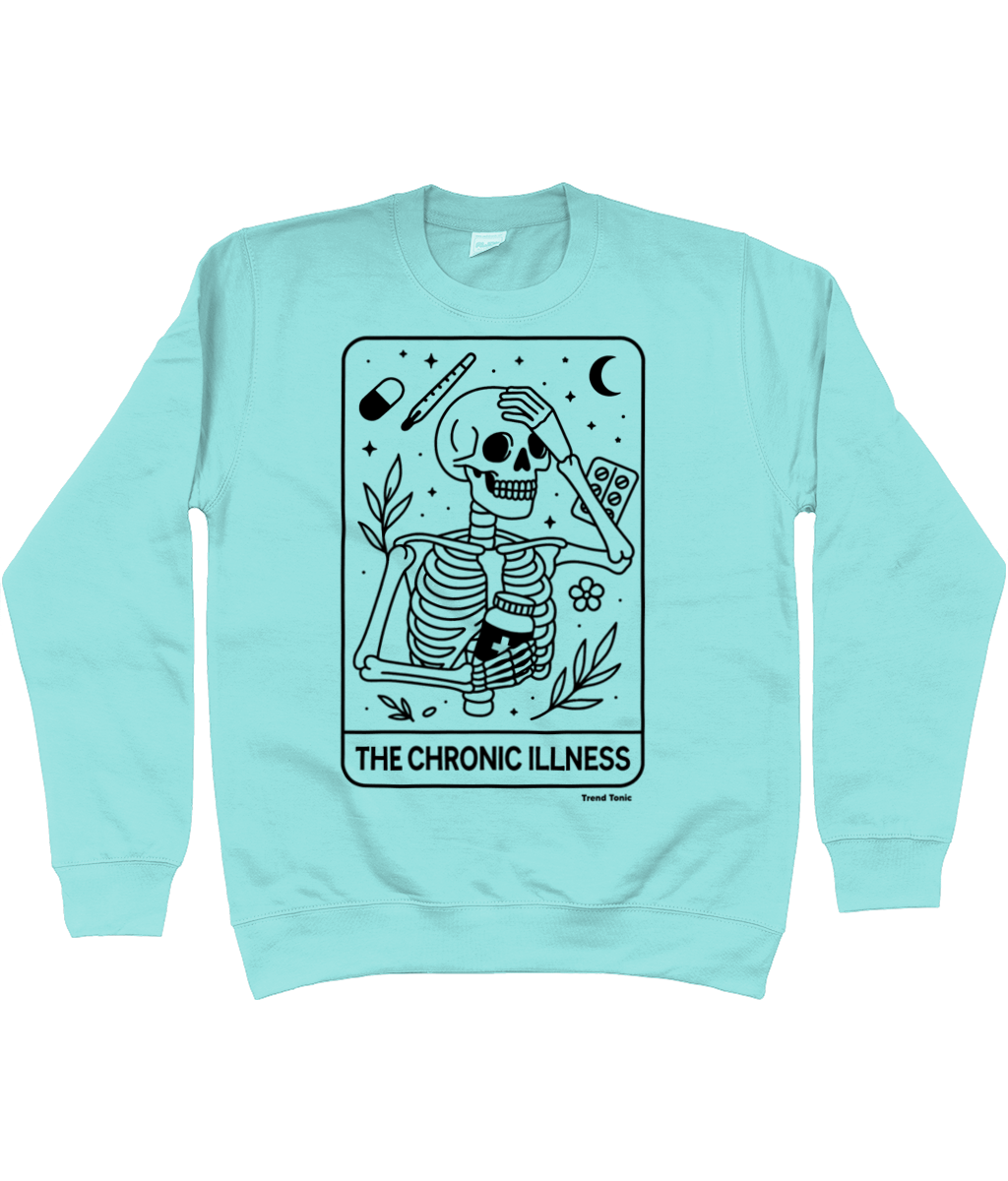 The Chronic Illness skeleton tarot card sweatshirt - Trend Tonic