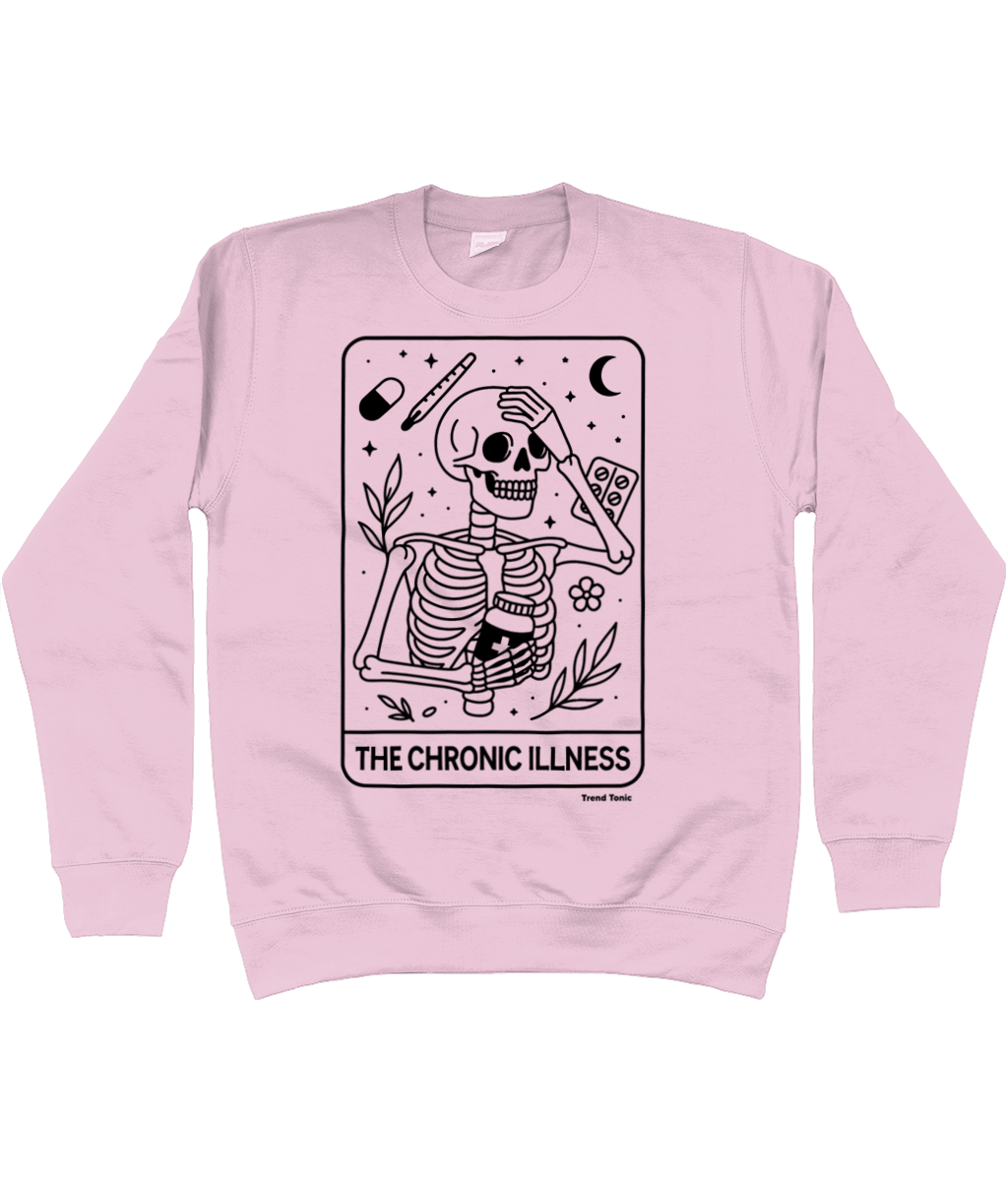 The Chronic Illness skeleton tarot card sweatshirt - Trend Tonic