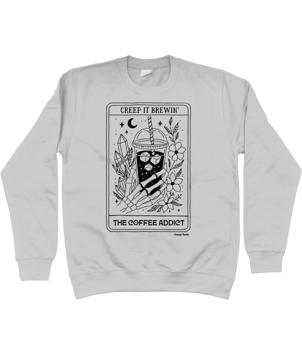 The coffee addict skeleton tarot sweatshirt - Trend Tonic