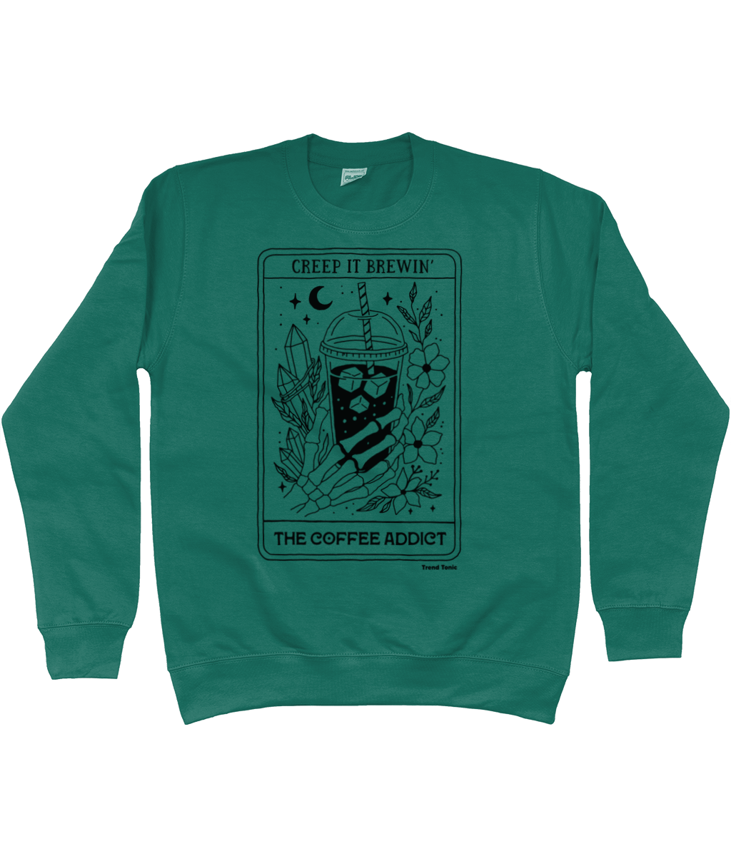The coffee addict skeleton tarot sweatshirt - Trend Tonic