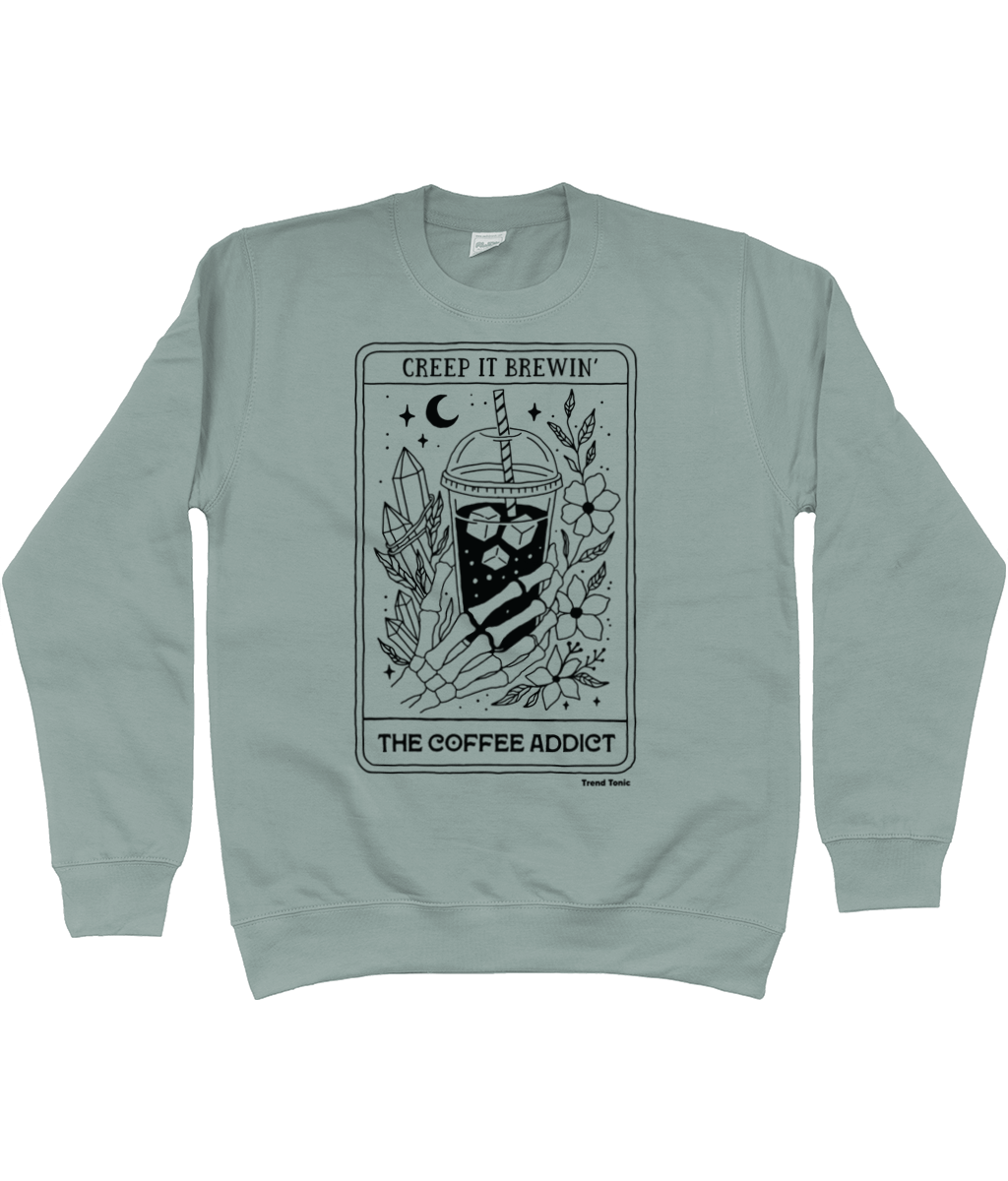 The coffee addict skeleton tarot sweatshirt - Trend Tonic