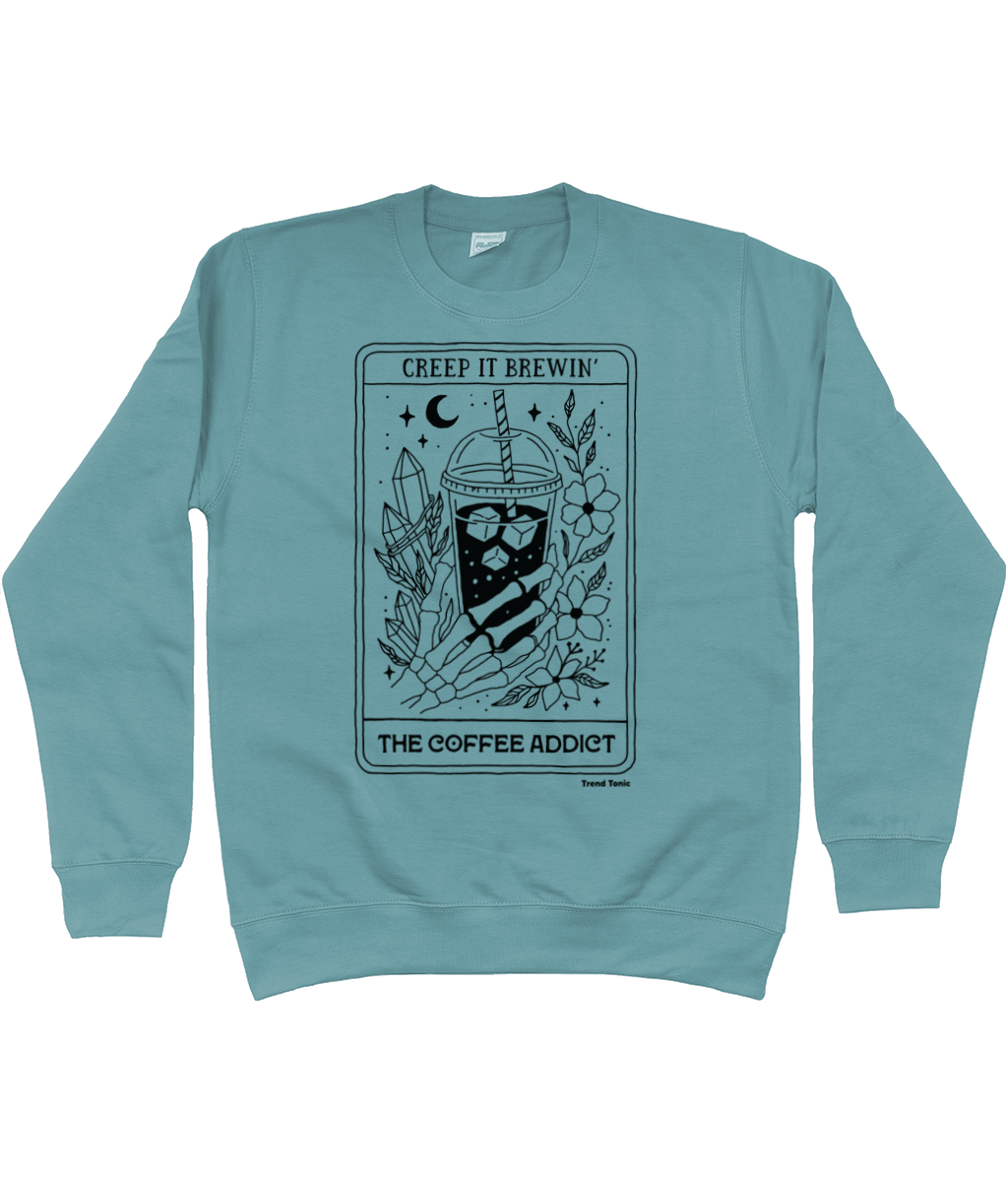The coffee addict skeleton tarot sweatshirt - Trend Tonic