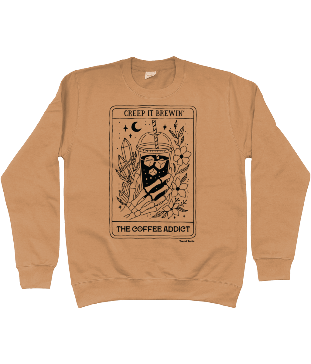The coffee addict skeleton tarot sweatshirt - Trend Tonic