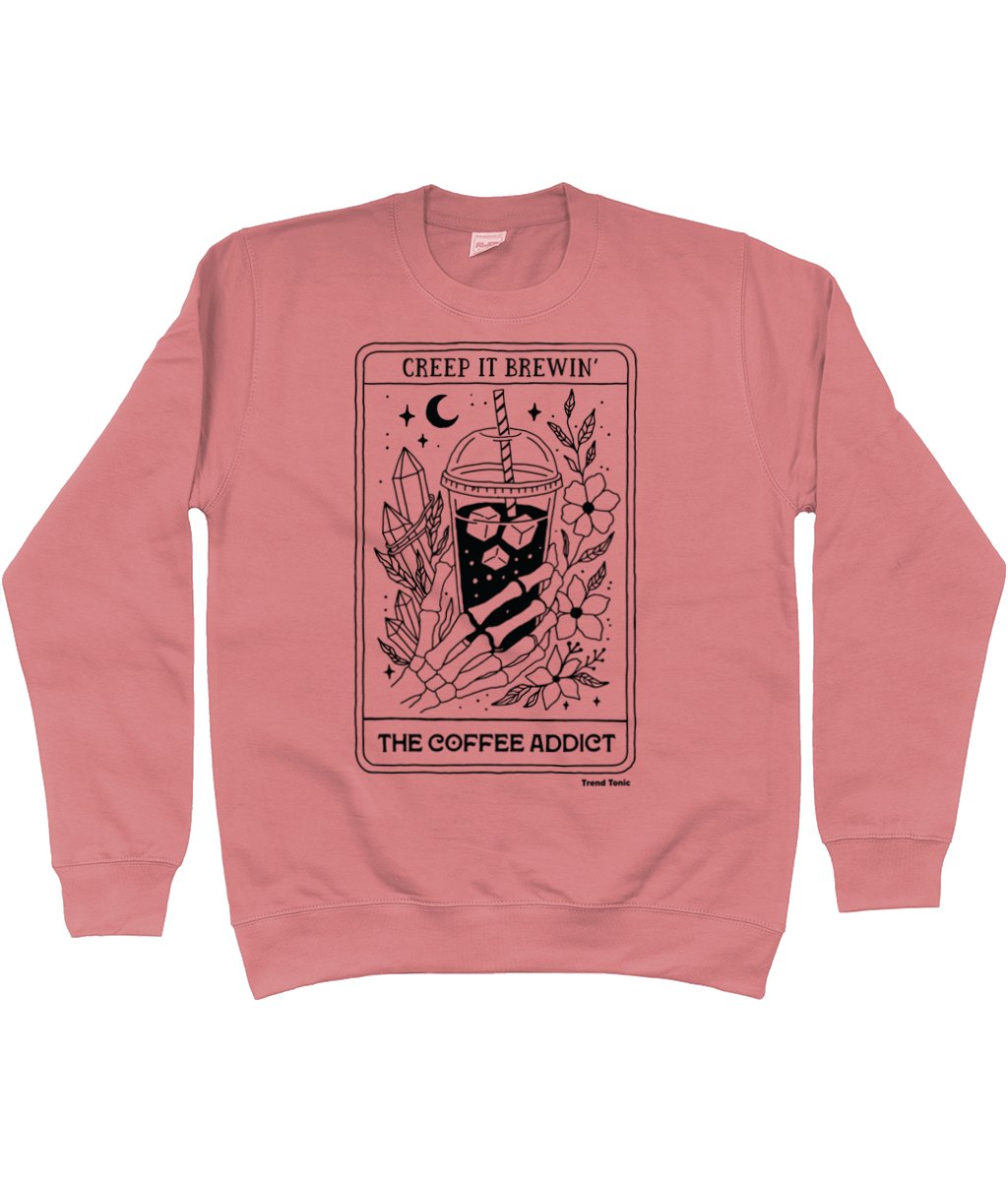 The coffee addict skeleton tarot sweatshirt - Trend Tonic