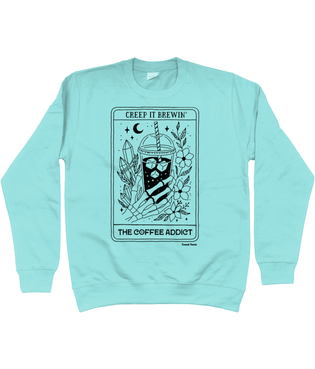 The coffee addict skeleton tarot sweatshirt - Trend Tonic
