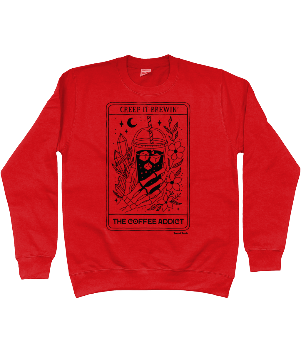 The coffee addict skeleton tarot sweatshirt - Trend Tonic