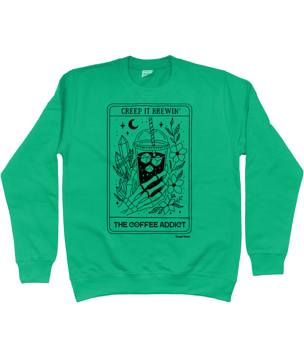 The coffee addict skeleton tarot sweatshirt - Trend Tonic