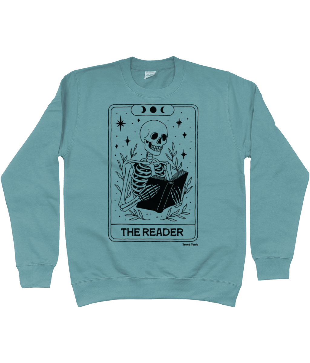 The reader skeleton tarot sweatshirt - Trend Tonic