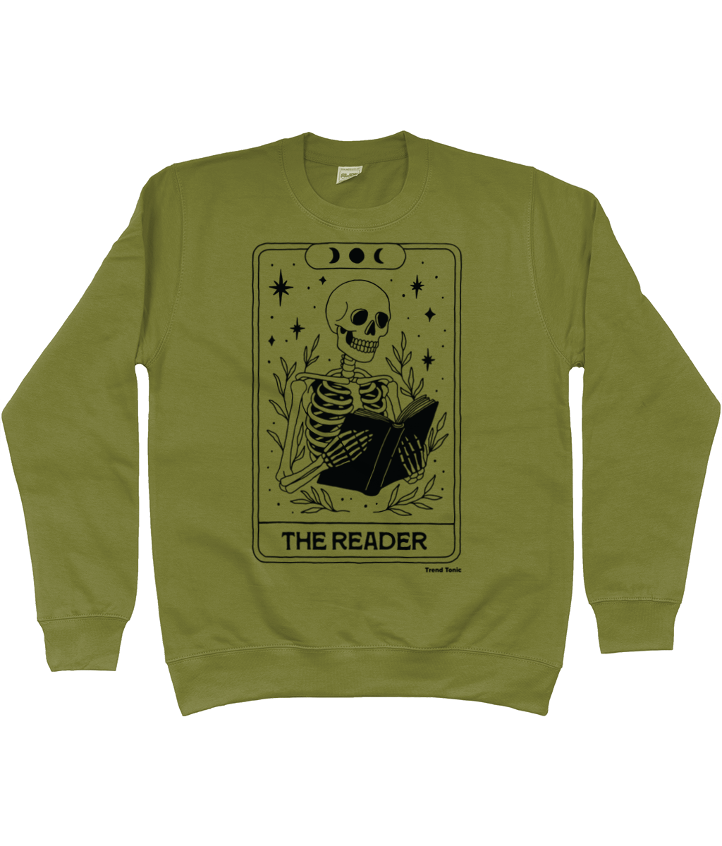 The reader skeleton tarot sweatshirt - Trend Tonic