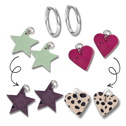 The silver heart & star charm set - Trend Tonic