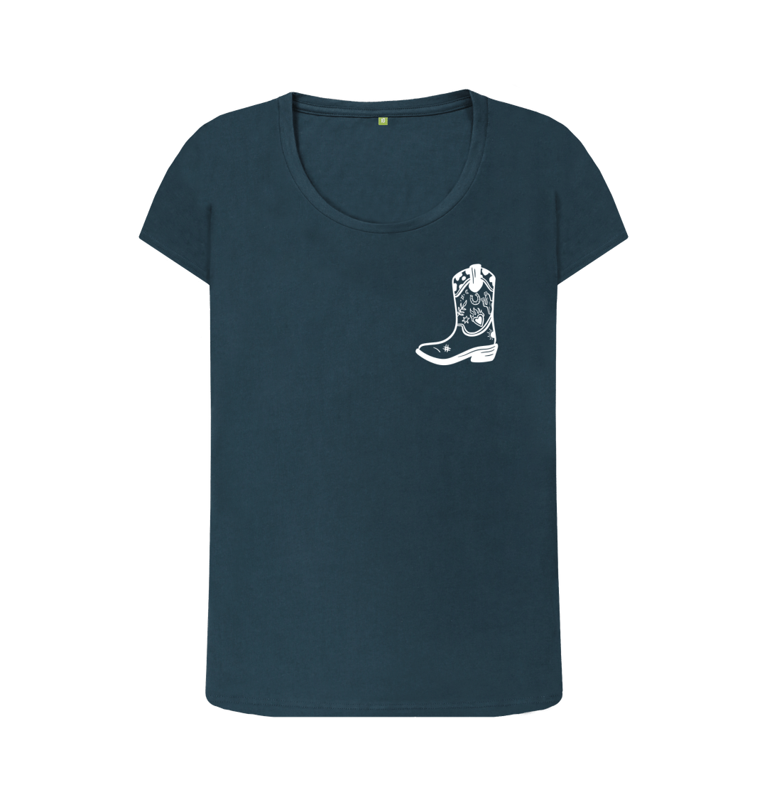 Denim Blue Printed T-shirt Front