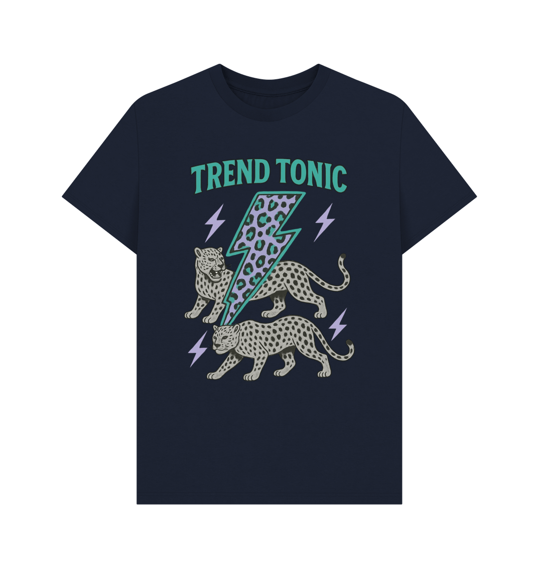 Trend Tonic cool leopard lightning bolt crew neck t-shirt - Trend Tonic