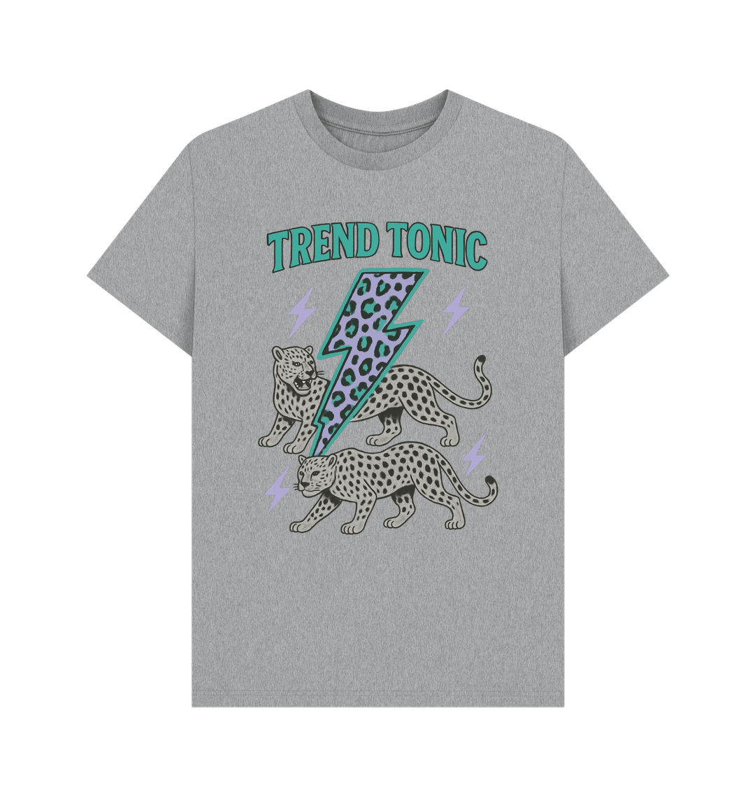 Trend Tonic cool leopard lightning bolt crew neck t-shirt - Trend Tonic