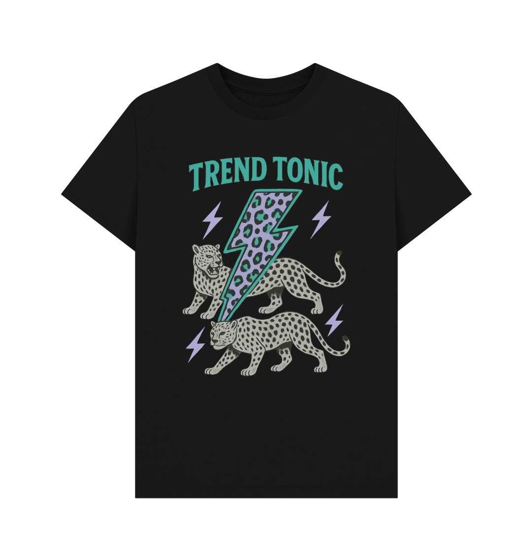 Trend Tonic cool leopard lightning bolt crew neck t-shirt - Trend Tonic