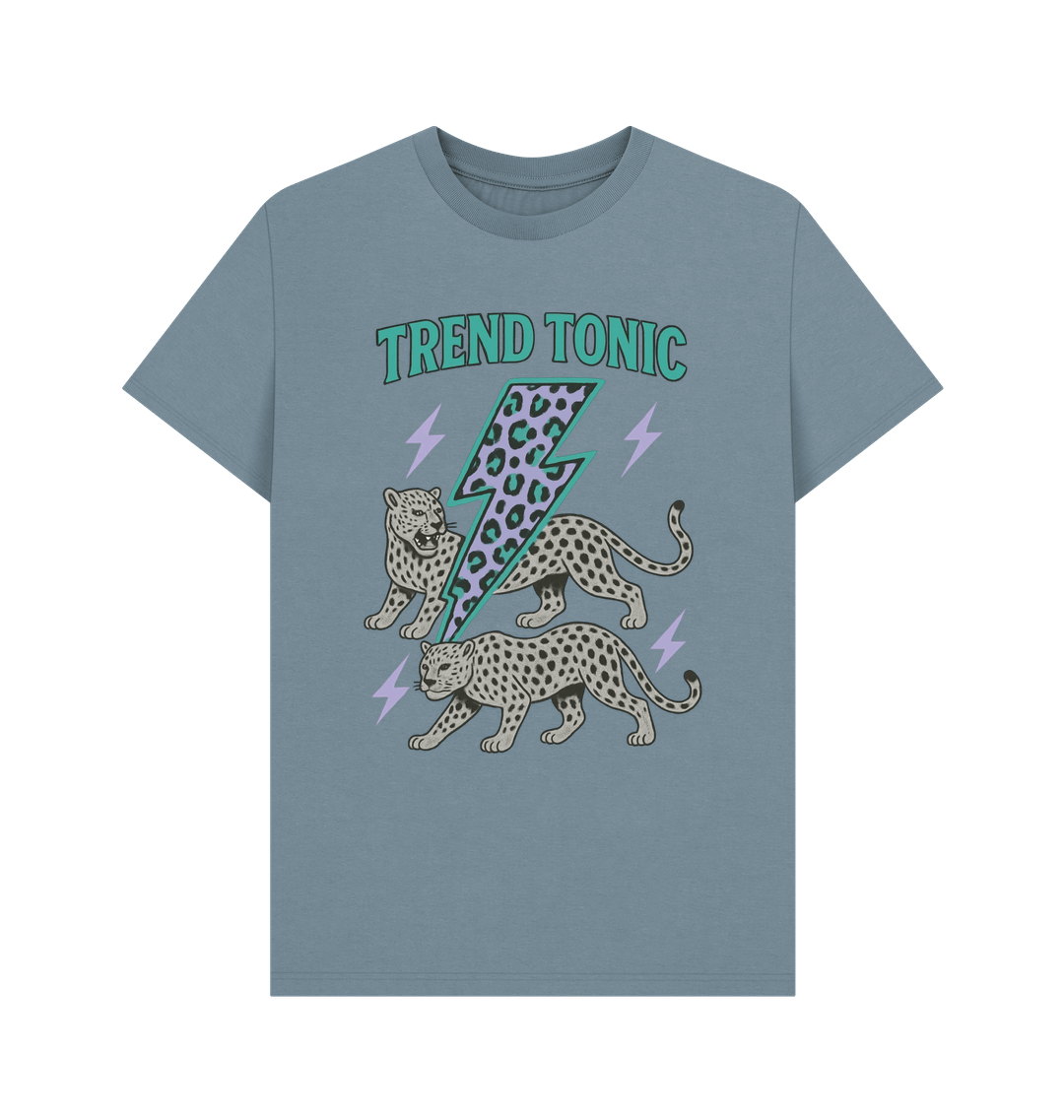 Trend Tonic cool leopard lightning bolt crew neck t-shirt - Trend Tonic