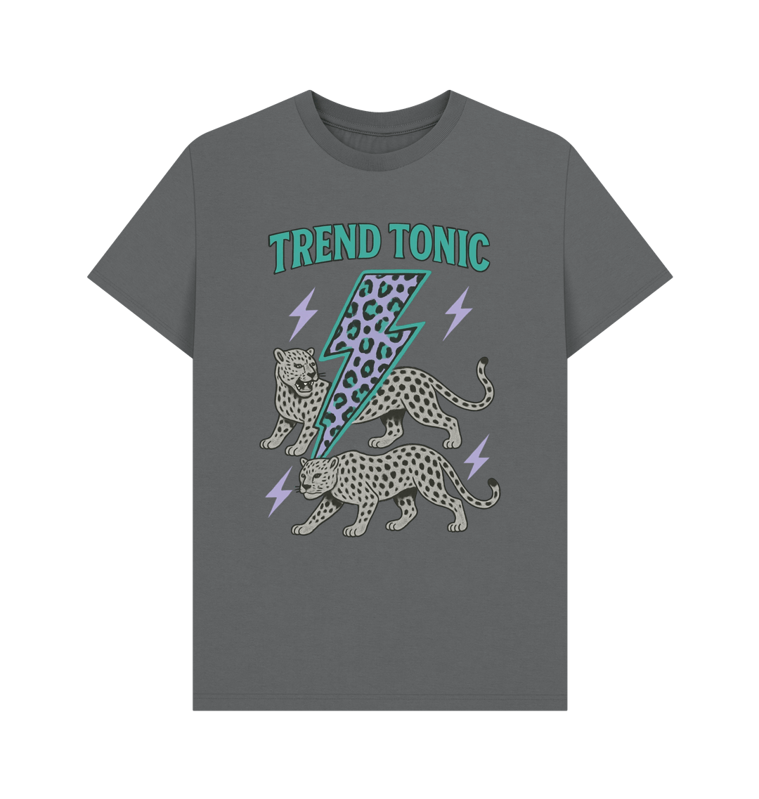 Trend Tonic cool leopard lightning bolt crew neck t-shirt - Trend Tonic