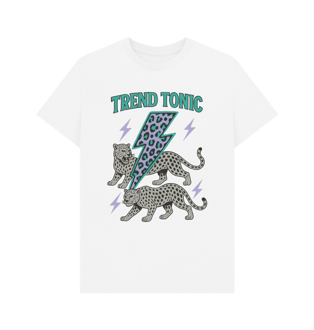 Trend Tonic cool leopard lightning bolt crew neck t-shirt - Trend Tonic