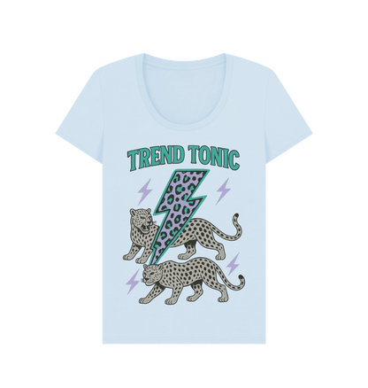 Trend Tonic cool leopard lightning bolt scoop neck t-shirt - Trend Tonic