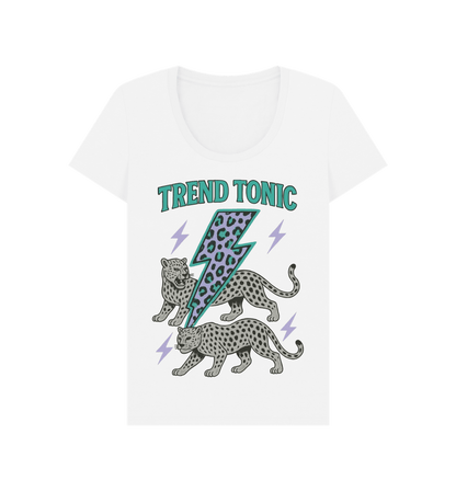 Trend Tonic cool leopard lightning bolt scoop neck t-shirt - Trend Tonic