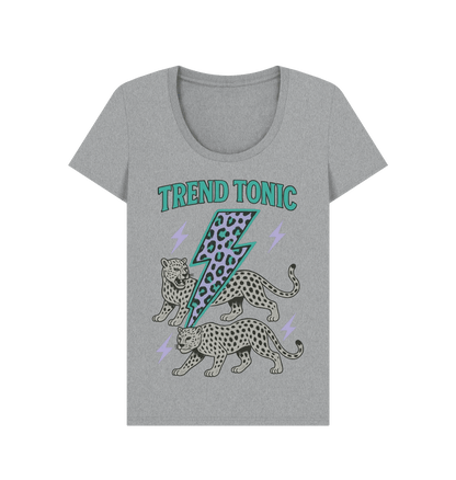Trend Tonic cool leopard lightning bolt scoop neck t-shirt - Trend Tonic