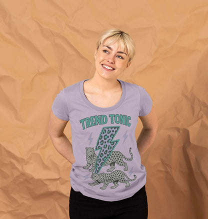 Trend Tonic cool leopard lightning bolt scoop neck t-shirt - Trend Tonic