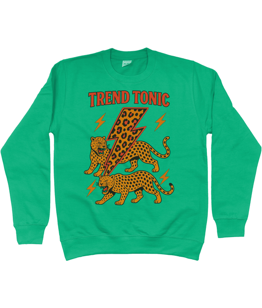 Trend Tonic Electric Leopard Brand Sweatshirt in Red Print - Trend Tonic