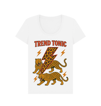 Trend Tonic leopard lightning bolt scoop neck t-shirt - Trend Tonic
