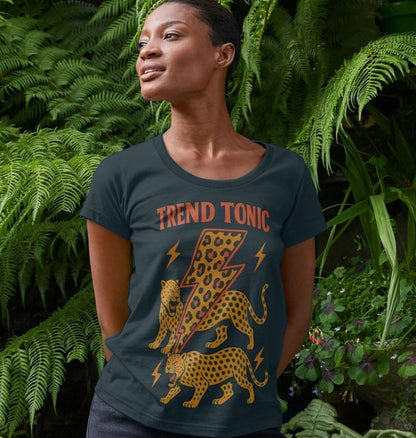 Trend Tonic leopard lightning bolt scoop neck t-shirt - Trend Tonic