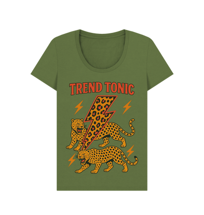 Trend Tonic leopard lightning bolt scoop neck t-shirt - Trend Tonic
