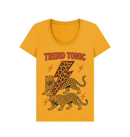 Trend Tonic leopard lightning bolt scoop neck t-shirt - Trend Tonic