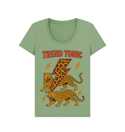 Trend Tonic leopard lightning bolt scoop neck t-shirt - Trend Tonic