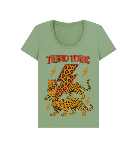 Trend Tonic leopard lightning bolt scoop neck t-shirt - Trend Tonic