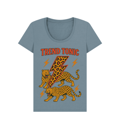 Trend Tonic leopard lightning bolt scoop neck t-shirt - Trend Tonic