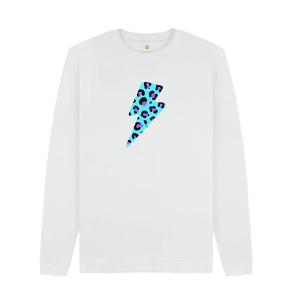 Unisex Blue leopard print lightning bolt sweater Trend Tonic