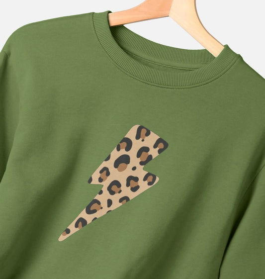 Oversized leopard print lightning bolt jumper Trend Tonic