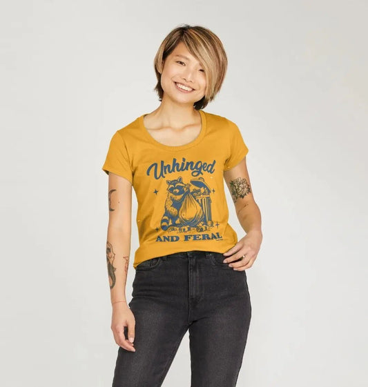 Unhinged and feral scoop neck t-shirt - Trend Tonic